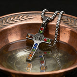 Gemstone St. Benedict Cross Necklace: Wear Protection & Faith With Radiance
