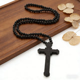 8mm Wooden Bead Rosary Necklace | Catholic Devotional Jewelry