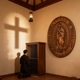 Vintage Colorful Our Lady of Guadalupe Wood Carving 🎨🪵 - Patron Saint of the Americas & Unborn Children 🙏🛡️