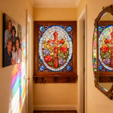 🌟 Stained Glass Cross Window Art: Where Faith Meets Light