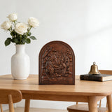 Natural Beech Nativity Scene Wood Carving Plaque: The Heart of Christmas in Handcrafted Wood