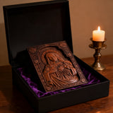 Immaculate Heart of Mary Hand-Carved Beech Wood Sculpture | Sacred Home Altar Ornament