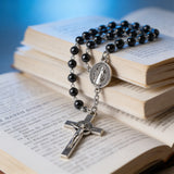 Black Onyx Rosary Necklace: A Bold Token of Devotion for Prayer & Daily Wear