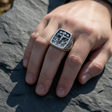 S925K Silver Handcrafted Jesus Crucifixion Scene Ring