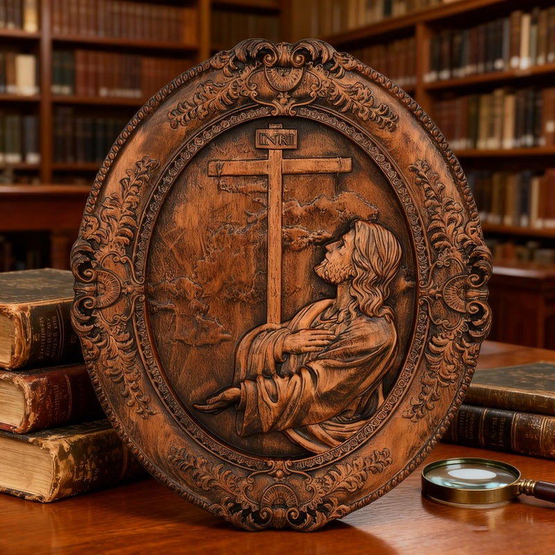 Jesus Hill Garten Gebet Plaque Holz schnitzerei