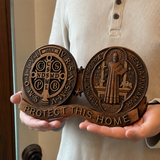 St. Benedict's Exorcism Medal Christian Wall Plaque - Best Christmas Gift - design detail