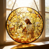 Jesus & Creation Stained Glass Suncatcher: Light, Faith, and the Beauty of God’s World
