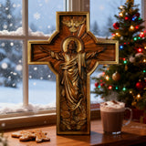 Ascension of Jesus wood carving cross