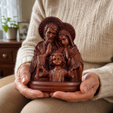 Hand-carved beechwood statue of the Holy Family – Jesus, Mary and Joseph