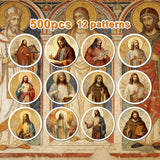 500PCS Original Bible-Inspired Motivational Stickers Roll: Cross-Border Decorative Adhesive Seals for Journals & Crafts