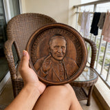 Pope Francis Hand-Carved Beechwood Wall Plaque