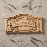 Bless Our Home Solid Wood Family Plaque
