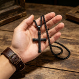 Men’s Twisted Rope Cross Necklace – Faith, Strength & Modern Devotion
