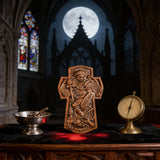 Archangel Michael Hand-Carved Ashwood Cross Plaque