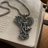 S925K Silver Saint Michael Pendant: Courage in the Heart