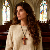 Bgcopper Rosewood Crucifix of Jesus' Passion (Necklace & Car Charm Options)