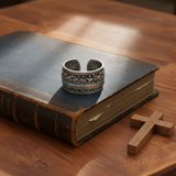 The Last Supper 925K Sterling Silver Open End Adjustable Ring