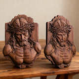 Bgcopper October Release | Beech Wood Sculpture of Jesus with Crown of Thorns — A Reminder of Love for Christmas