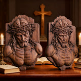Bgcopper October Release | Beech Wood Sculpture of Jesus with Crown of Thorns — A Reminder of Love for Christmas