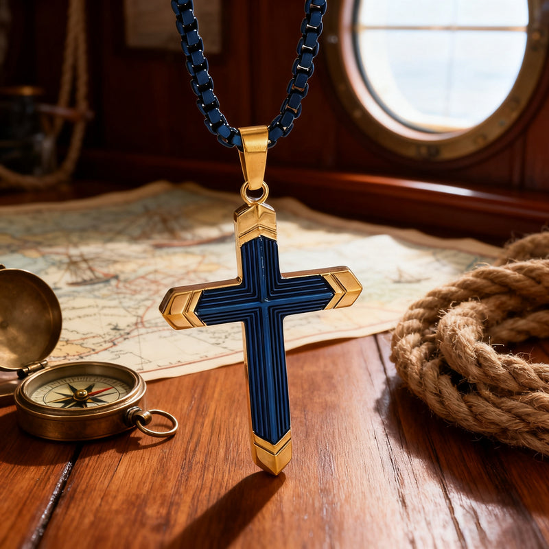 Titanium Steel 18K Gold Cross Necklace | A Christian Emblem of Faith and a Fashion Statement