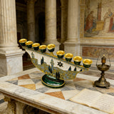 Hand-Painted Jerusalem Holy City Menorah: Light Up the Spirit of the Sacred City