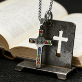 Gemstone St. Benedict Cross Necklace: Wear Protection & Faith With Radiance