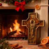 Ascension of Jesus wood carving cross