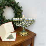 Vintage Vine & Flower 9-Branch Jewish Menorah