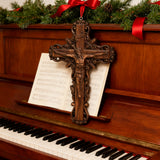 Hand-Carved White Ash Wood Cross - Sacred Christian Home Altar Decor for Christmas & Spiritual Gifting