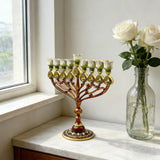 Jewish 9-Candle Menorah with Heart Details: Light, Heritage, and Warmth