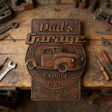 Dad's Garage Wooden Wall Sign: The Perfect Tribute to His Go-To Space