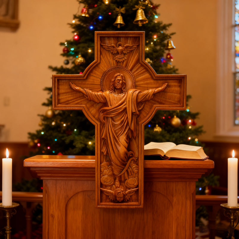 BGCOPPER Himmelfahrt Jesu Holzschnitzerei Kreuz-Die besten Geschenke für Ostern