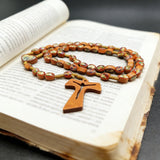 Wooden Medal Rosary with Cross