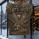 Handcrafted Solid Wood Wall Art - Commemorating the Second Amendment