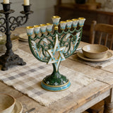 Hanukkah Hand-Painted Menorah: Illuminate the Jewish People's Covenant of Light with Artisan Brushstrokes