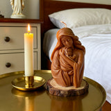 Virgin Mary holding the infant Jesus craft candle
