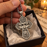 S925 Sterling Silver Jesus Crown of Thorns Cross Pendant Necklace – Christian Faith Jewelry for Men