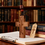 Wooden Savior Cross Necklace