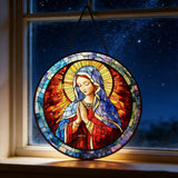 Our Lady Stained Glass Suncatcher: A Radiant Tribute to Mary