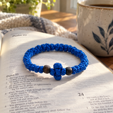 Adjustable Orthodox Prayer Rope Bracelet – Hand-Knotted Christian Prayer Cord with Wooden Beads