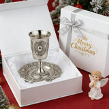 Jerusalem Holy Grail (Cup & Saucer Set) - Authentic Kiddush Cup for Shabbat, Passover & Special Occasions
