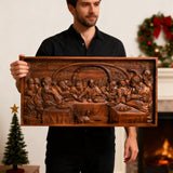 Bgcopper Last Supper Religious Carving Icons Gifts Wood Carving Religious Wood Wall Art