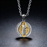 St. Benedict Home Blessing Titanium Steel Pendant
