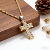 Silver & Black Textured Cross Necklace: A Stylish Fusion of Faith and Edge