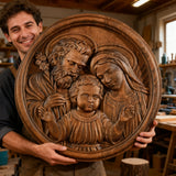 Holy Family Wooden Plaque: A Christian Symbol of Love, Faith, & Family