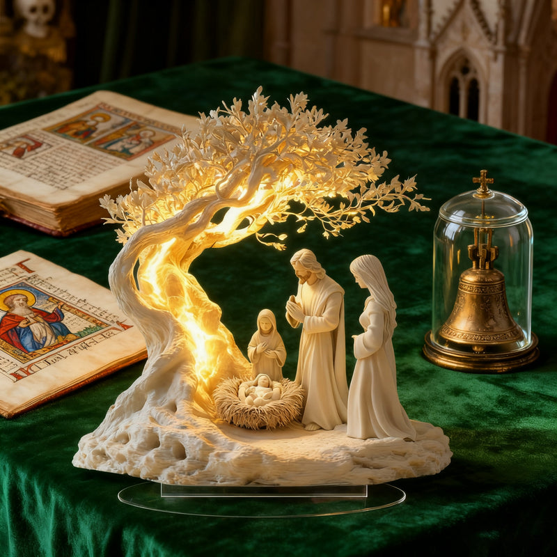 ✨ Nativity Tree of Life Acrylic Desktop Decor: A Christian Symbol of Christmas Grace & Eternal Roots