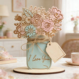 Mother's Day Wooden Flower Card DIY Craft Kit | Paint an Everlasting Bouquet of Love for Mom