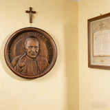 Pope Francis Hand-Carved Beechwood Wall Plaque