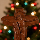 🕯️ Joan of Arc Cross Wood Carving – Our Lady of Sorrows / Crucifix