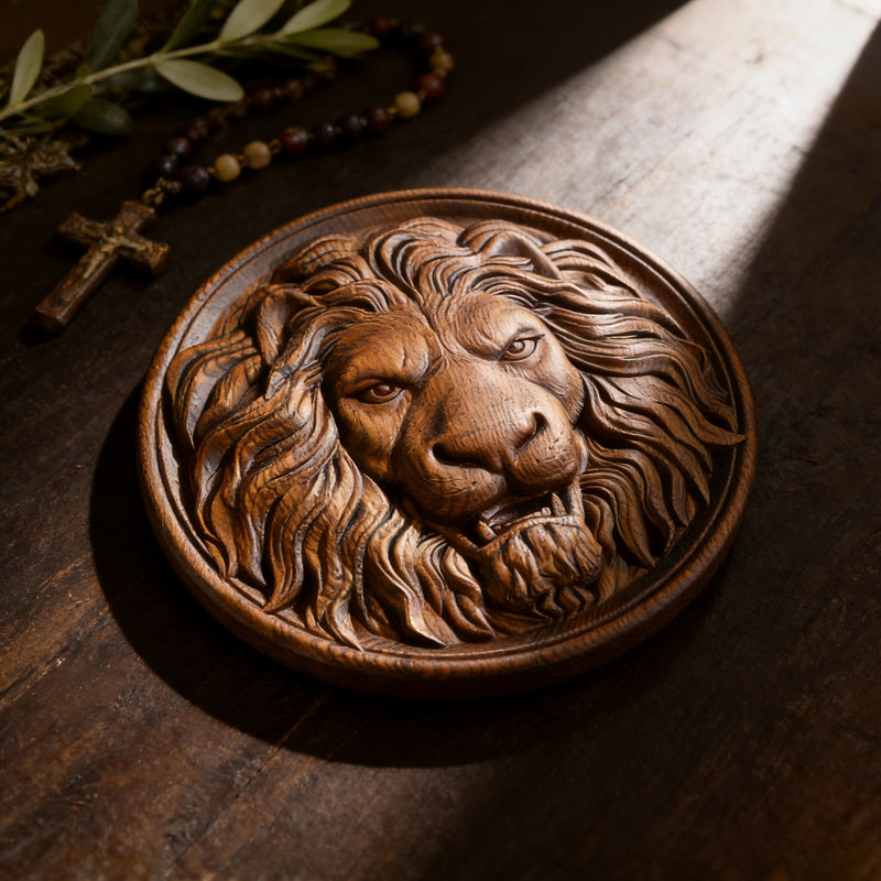 Lion Head Wooden Wall Art: Symbol of Christ the Lion of Judah
